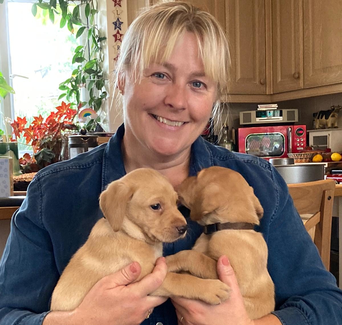 Tamara and Two puppies